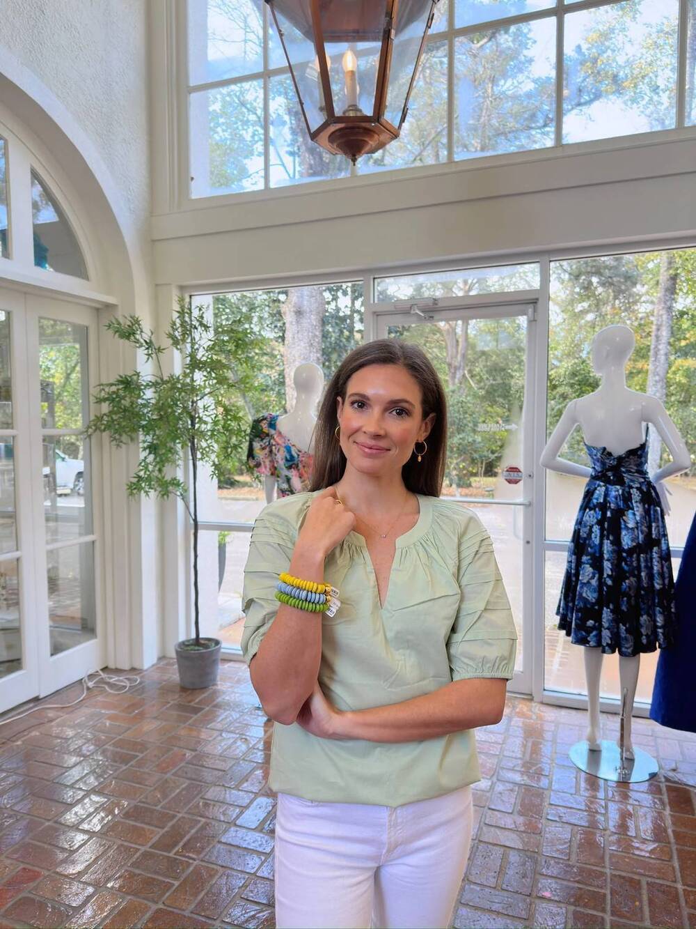 NEW ANNA CATE ariel short sleeve top in mint